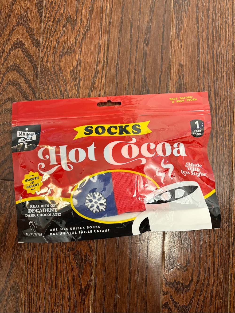 Hot Cocoa Novelty Socks - Red & Blue
